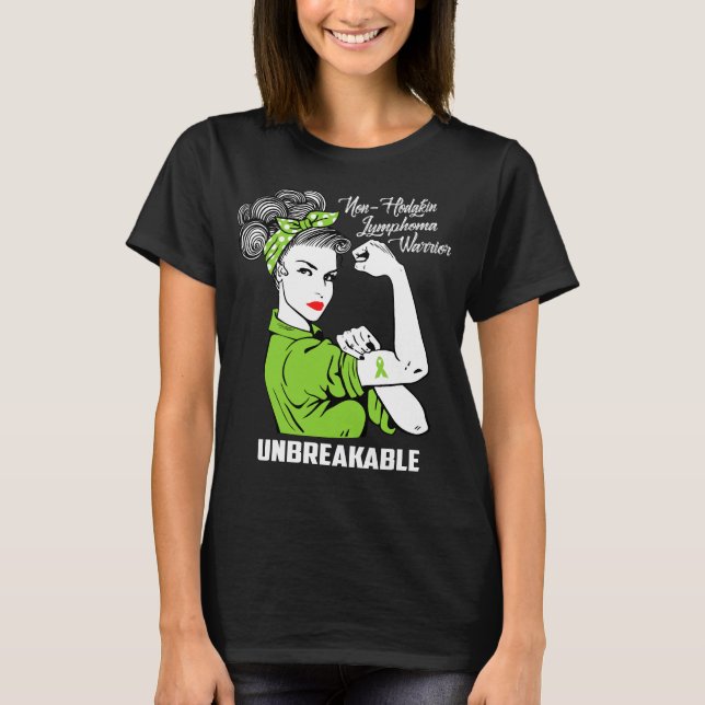 Camiseta Guerrero del linfoma no-Hodgkin irrompible (Anverso)