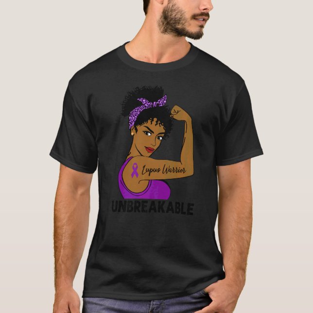 Camiseta Guerrero del Lupus Fuertes Mujeres Negras, Inquebr (Anverso)