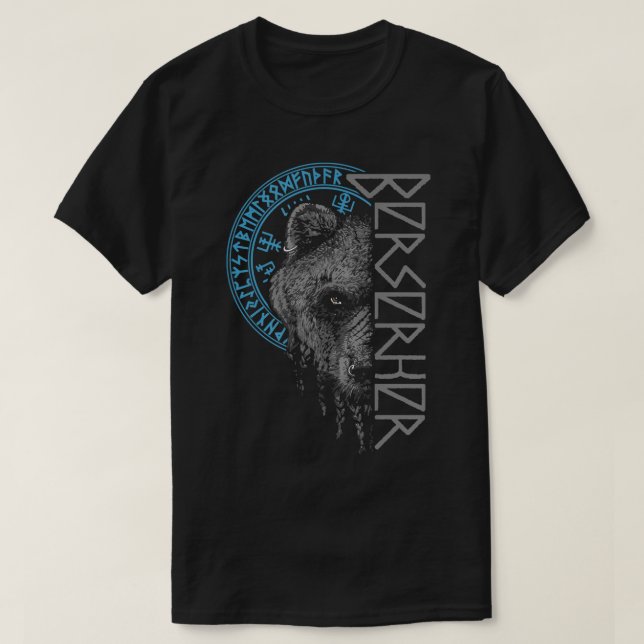 Camiseta Guerrero del oso berserk Odin dirige la brújula nó (Diseño del anverso)