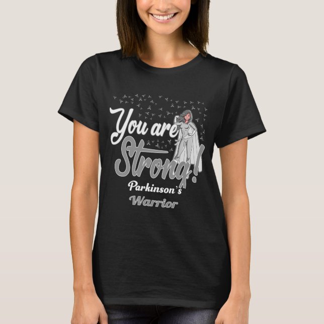 Camiseta guerrero del parkinson fuerte (Anverso)