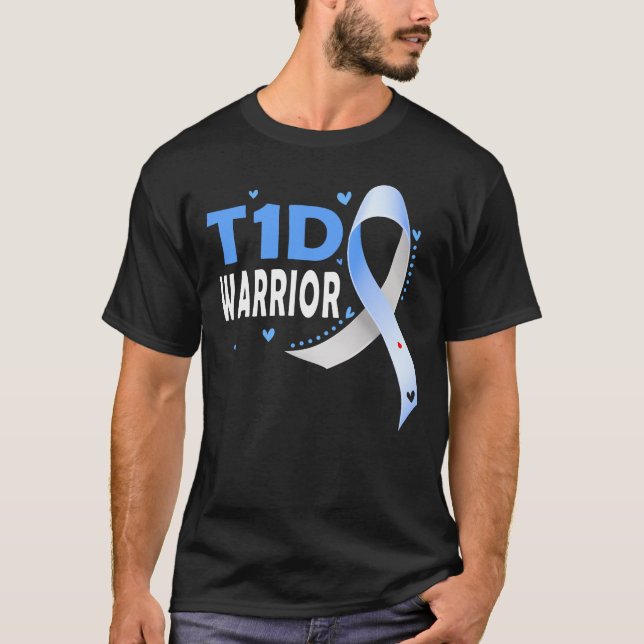 Camiseta Guerrero del T1D - Diabética de sensibilización so (Anverso)