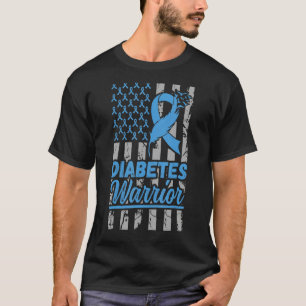 Camiseta Guerrero diabético con diabetes cómica Cinta azul