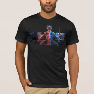 Camiseta Guerrero Épico de Anime - Fuego Eléctrico Relámpag