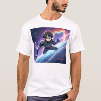 Camiseta Guerrero espacial de anime futurista con espada lá