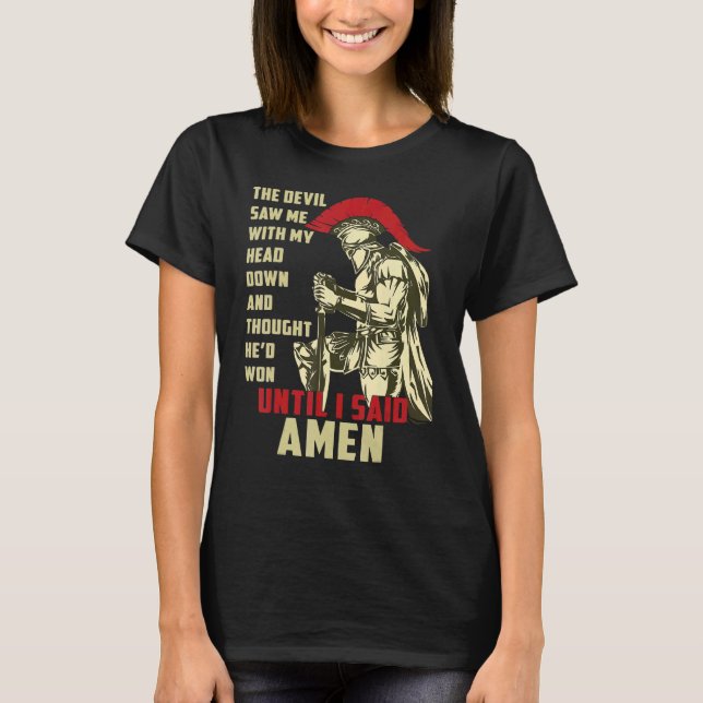 Camiseta Guerrero Espartano De Amen Hasta Que Dije Amen Chr (Anverso)