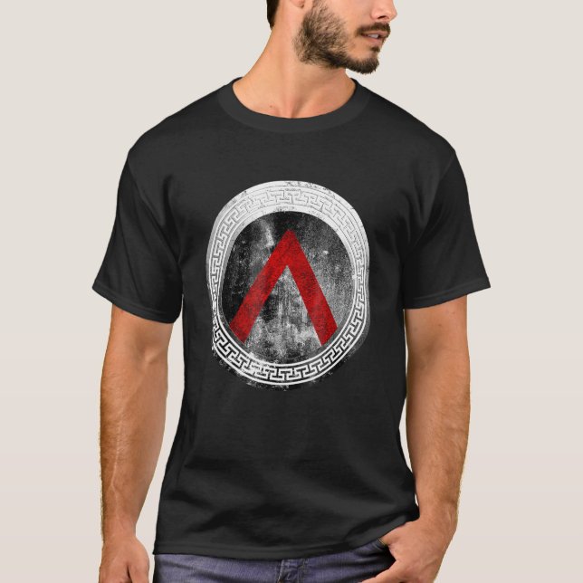 Camiseta Guerrero espartano Lambda Escudo vintag griego ant (Anverso)