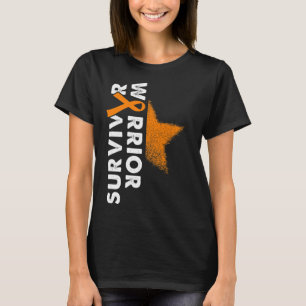 Camiseta Guerrero Esperanza Cinta Naranja Leucemia Cáncer d