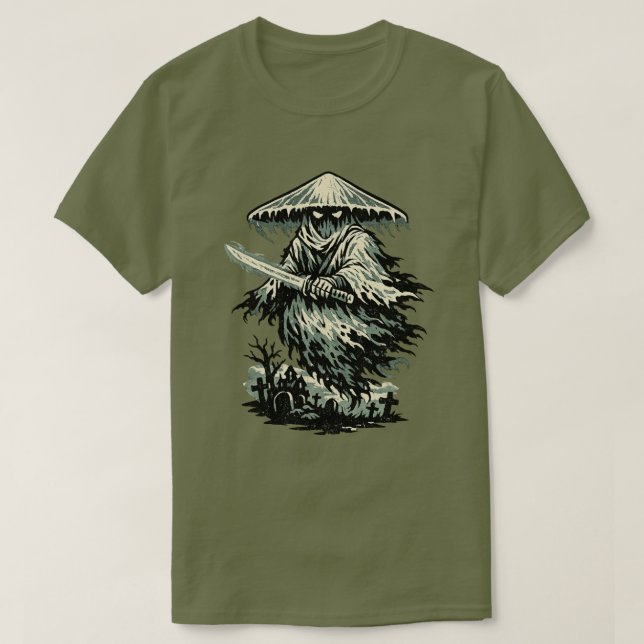 Camiseta Guerrero fantasma Ronin hongo — Espíritu de Hallow (Diseño del anverso)