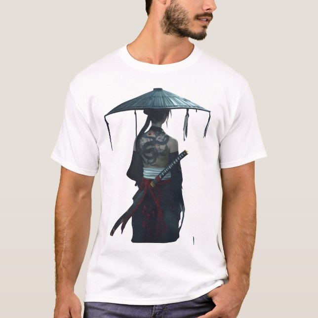 Camiseta Guerrero Feudal Samurái 1X00005 BLANCO SIN BG (Anverso)