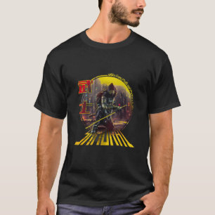 Camiseta Guerrero futurista de Samurai en el cyberpunk japo