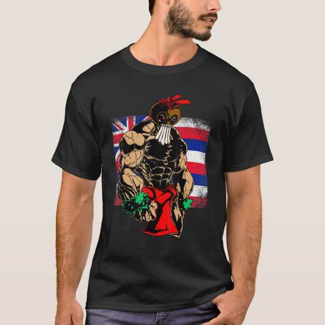 Camiseta Guerrero hawaiano Bandera hawaiana Kanaka Maoli Ho (Anverso)
