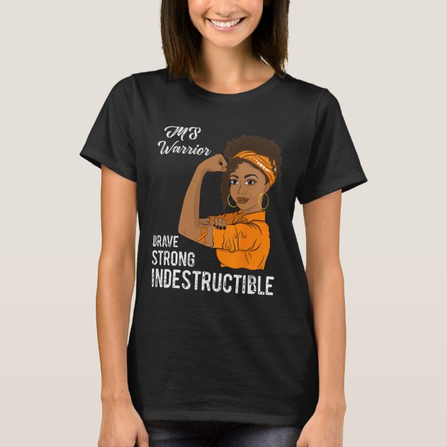 Camiseta Guerrero Indestructible de Esclerosis Múltiple (Anverso)