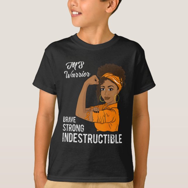 Camiseta Guerrero Indestructible de Esclerosis Múltiple (Anverso)