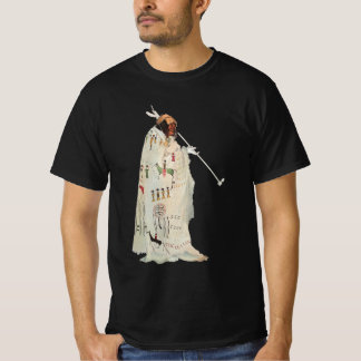 Camiseta Guerrero indio con retrato de pipa de Karl Bodmer