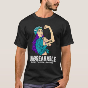 Camiseta Guerrero Inquebrantable Concienciación en Prevenci