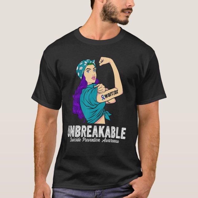 Camiseta Guerrero Inquebrantable Concienciación en Prevenci (Anverso)