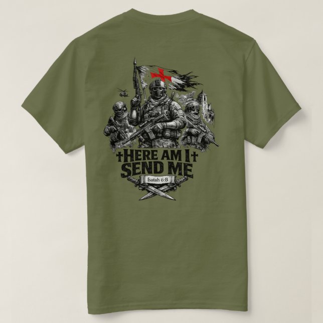 Camiseta Guerrero Isaías 6:8  (Reverso del diseño)