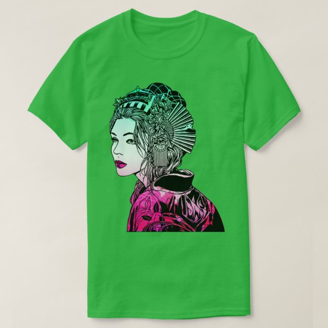 Camiseta Guerrero japonés Geisha Samurai 1061 (Diseño del anverso)