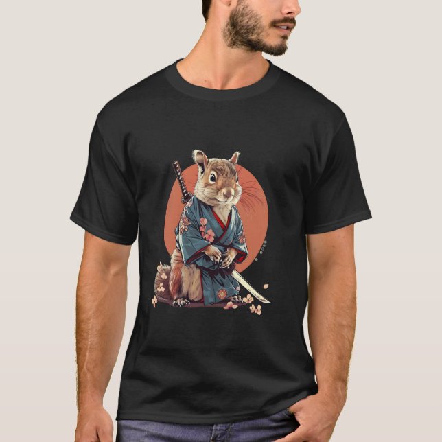 Camiseta Guerrero japonés Ninja Squirrel Samurai S (Anverso)
