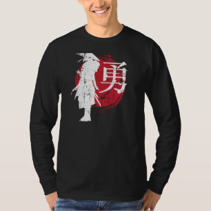 Camiseta Guerrero japonés retro Samurai Japón escribiendo