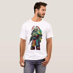 Camiseta Guerrero japonés vestido de batalla tradicional