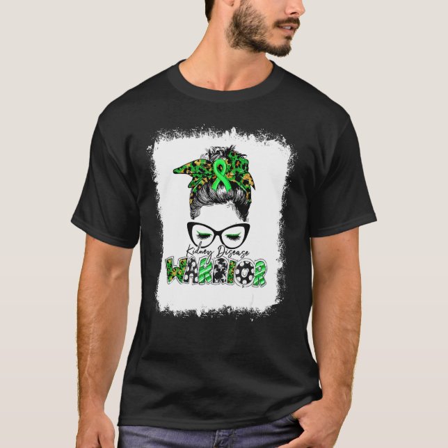 Camiseta Guerrero leopardo de la enfermedad renal blanquead (Anverso)