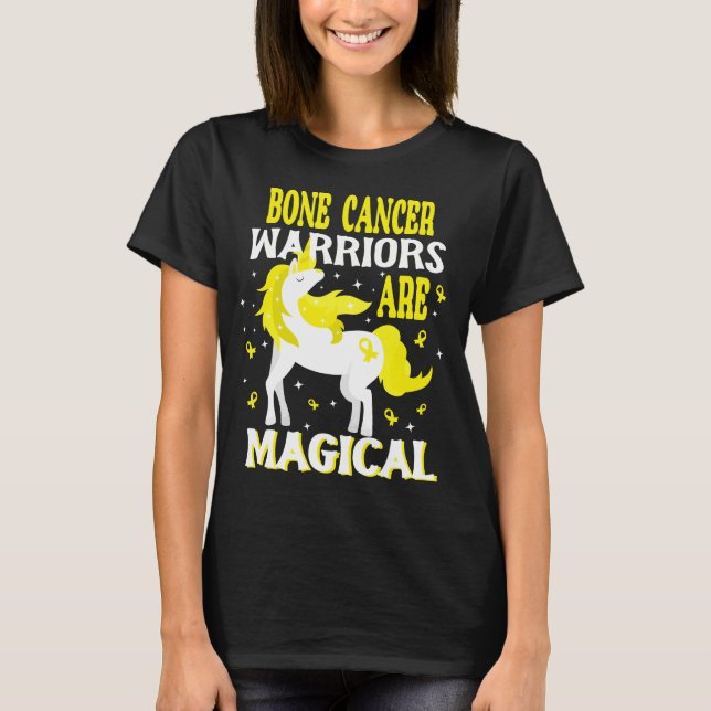 Camiseta Guerrero mágico del cáncer de huesos de unicornio (Anverso)