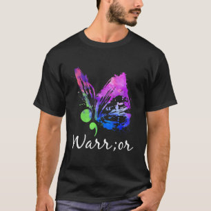 Camiseta Guerrero Mariposa Punto y coma Prevención del Suic