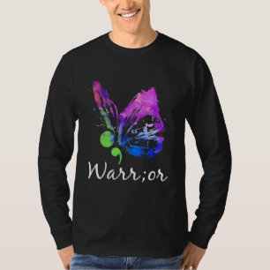 Camiseta Guerrero Mariposa Punto y coma Prevención del Suic