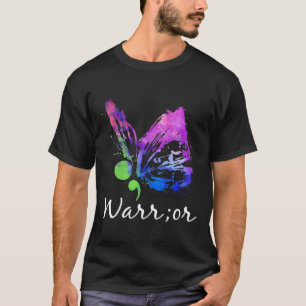 Camiseta Guerrero Mariposa Semicolón Prevención del Suicidi