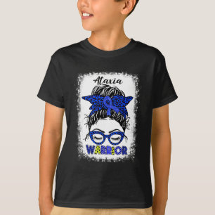 Camiseta Guerrero Messy Bun Blue Ribbon Mujeres Ataxia Awar