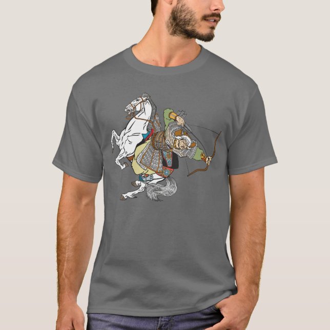 Camiseta Guerrero mongol medieval T-Shirt (Anverso)