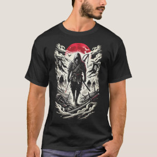 Camiseta Guerrero Ninja en Campo de Batalla de Luna Roja - 
