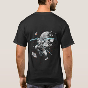 Camiseta Guerrero Ninja Silencioso Colorido Delante y Det