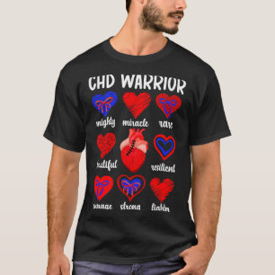 Camiseta Guerrero Orgulloso de CHD Conciencia de la Cardiop