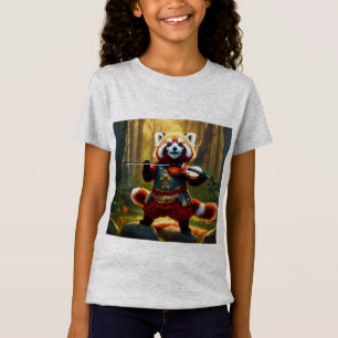 Camiseta Guerrero Panda Rojo – Pintura Digital Heroica con