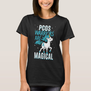 Camiseta Guerrero Pcos Magia Unicornio Verde azulado Ovario