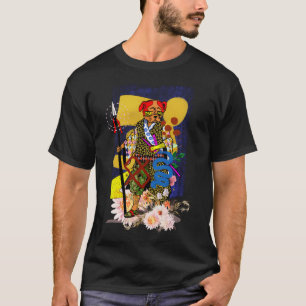 Camiseta Guerrero perrito sosteniendo lanza