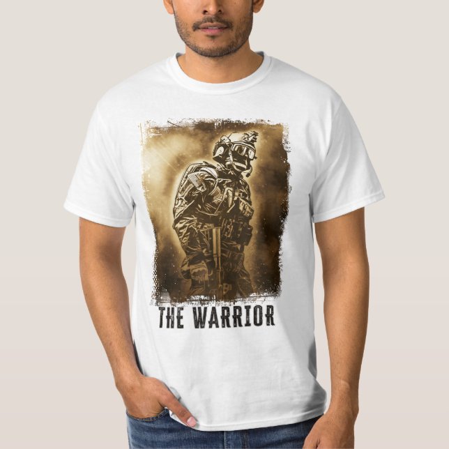 Camiseta Guerrero Resumen militar héroe arte veterano (Anverso)