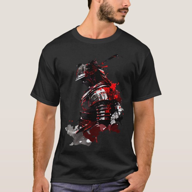 Camiseta Guerrero retro samurai espada Ninja japonés (Anverso)