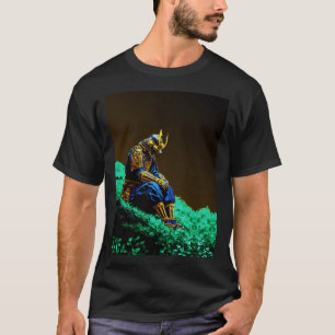 Camiseta Guerrero Samurái con Armadura Dorada Arte Japonés 