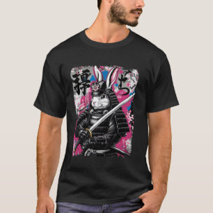 Camiseta Guerrero Samurái Conejo Arte Japonés
