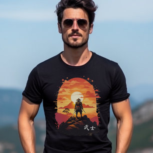 Camiseta Guerrero Samurai de estilo japonés en lo alto de u