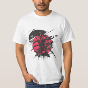 Camiseta Guerrero Samurái – Diseño Bushido Japonés Sol Rojo