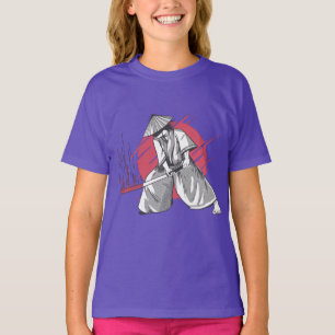 Camiseta Guerrero Samurái Golpea con Katana
