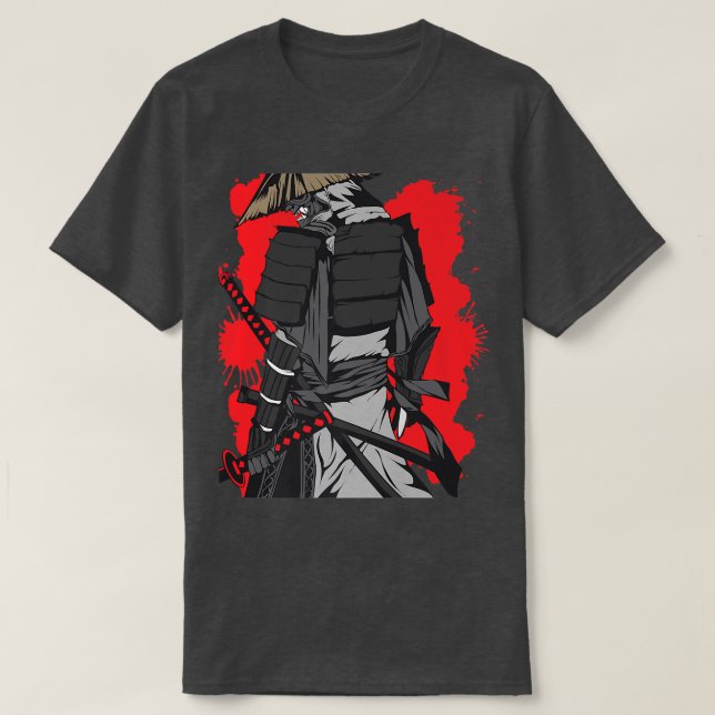 Camiseta Guerrero Samurai Japonés Con Espada Y Bushido Co (Diseño del anverso)