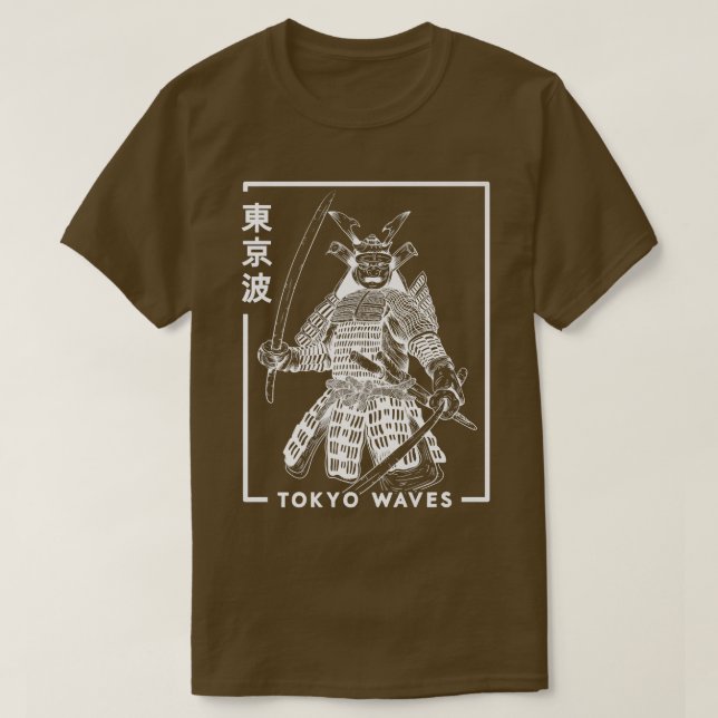 Camiseta Guerrero samurai japonés dibujó un Japón minimalis (Diseño del anverso)