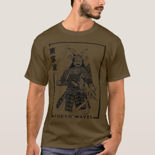 Camiseta Guerrero samurai japonés dibujó un Japón minimalis