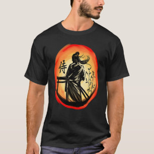 Camiseta Guerrero samurai japonés Lone Bushido Warrior