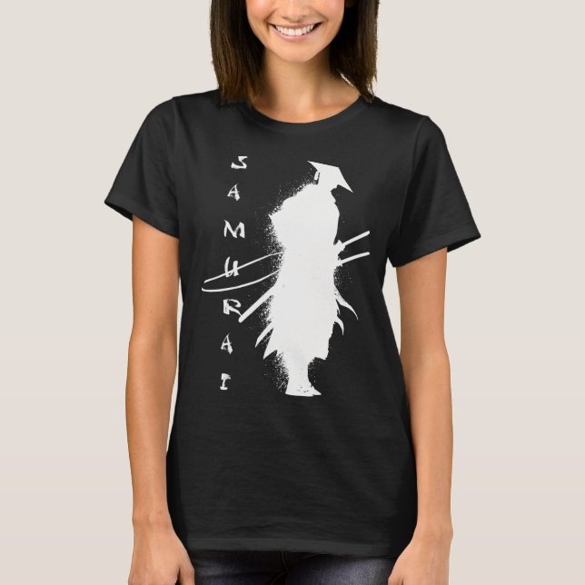 Camiseta guerrero samurái japonés lucha con espada katana c (Anverso)
